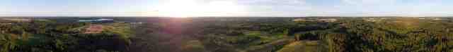 Aerial panorama over Dindos, Ignalina region, 2020-07-25