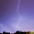 Overhead lightning strike