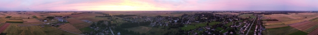 Aerial panorama over Lukšiai, Šakiai region, 2020-07-11