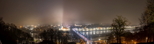 HDR panorama of Kaunas downtown from Aleksotas Observation Deck, 2020-12-24